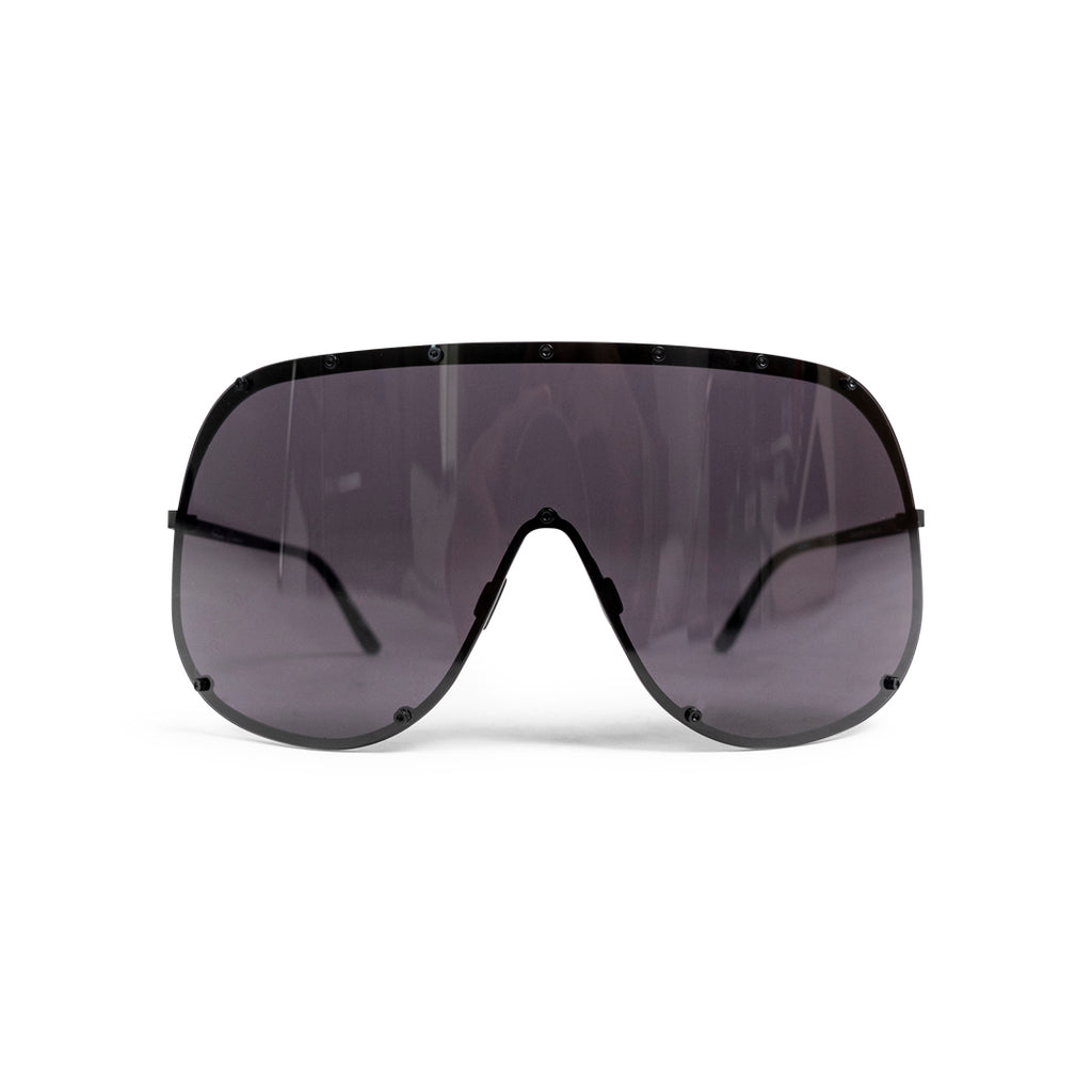 Rick Owens DRKSHDW SUNGLASSES SHIELD BLK TEMPLE/BLK LENS Dark Slate Gray