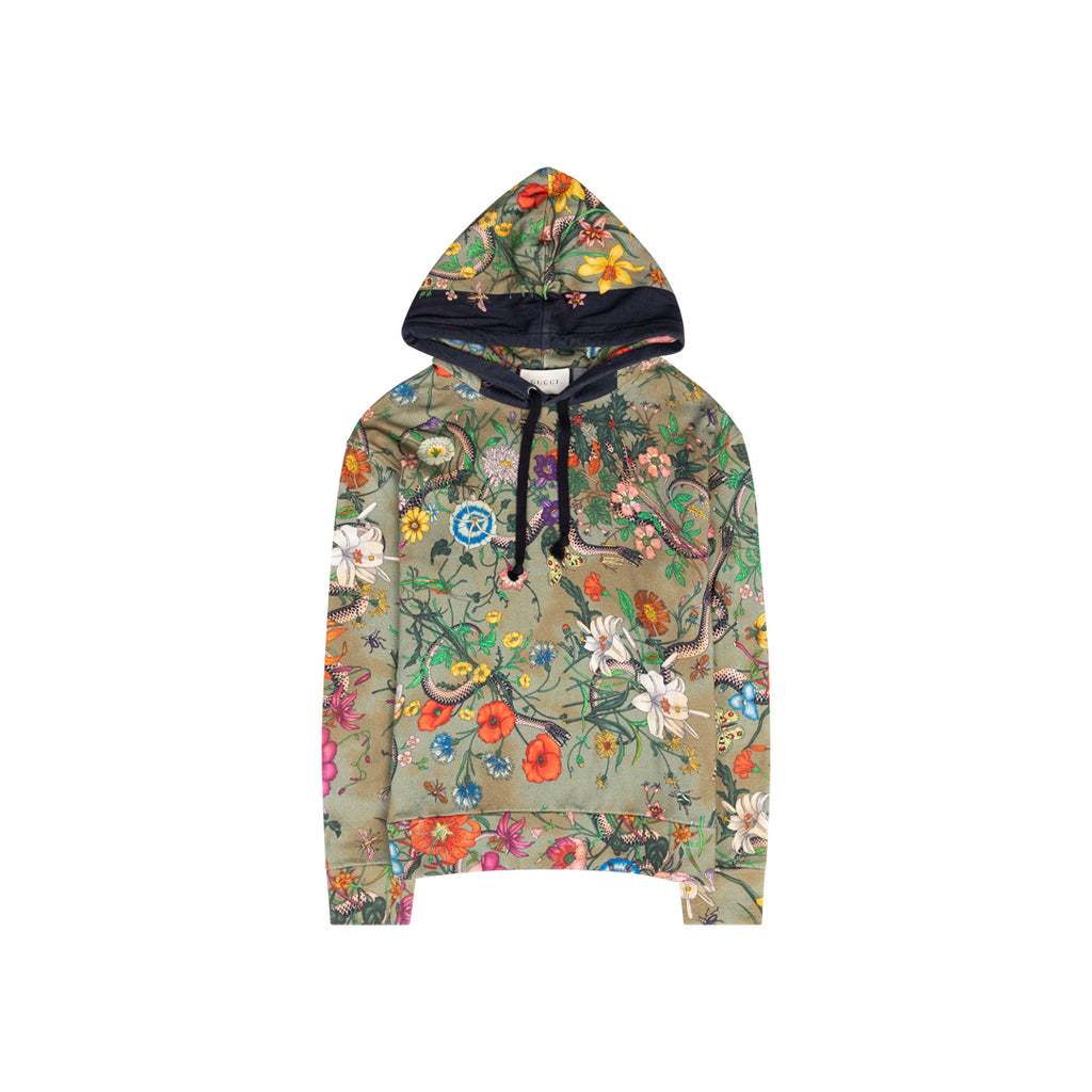 ANSH46 ARCHIVE AW17 GUCCI FLORAL SNAKE HOODIE Rosy Brown