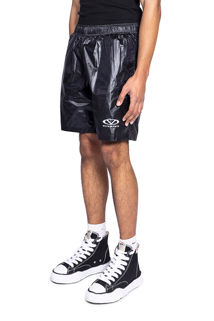 VETEMENTS OVAL LOGO SWIMSHORTS BLACK Tan