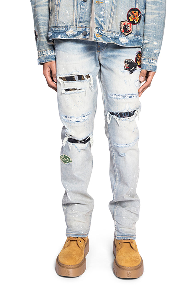 Amiri VINTAGE PATCH SLIM JEAN Light Gray