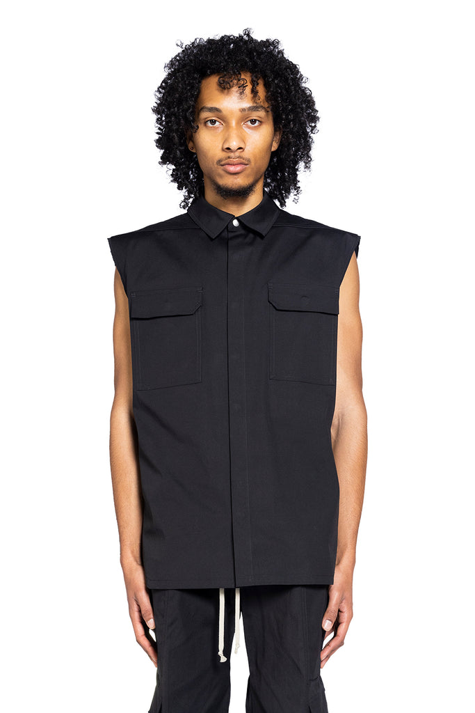 Rick Owens JUMBO SLEEVELESS OUTERSHIRT BLACK Dark Slate Gray