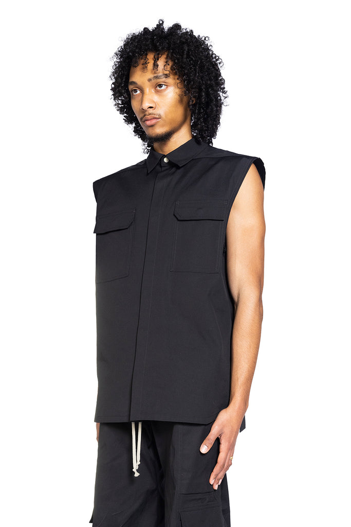 Rick Owens JUMBO SLEEVELESS OUTERSHIRT BLACK Dark Slate Gray