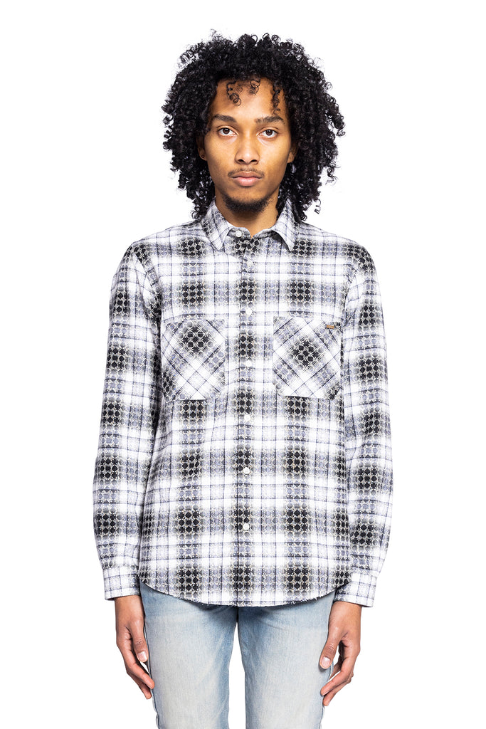 Amiri MA QUAD JACQUARD FLANNEL BLACK Light Gray