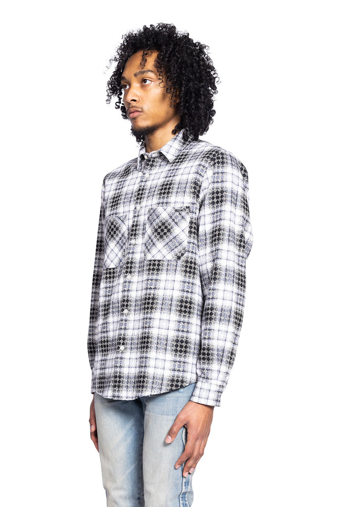 Amiri MA QUAD JACQUARD FLANNEL BLACK Light Gray