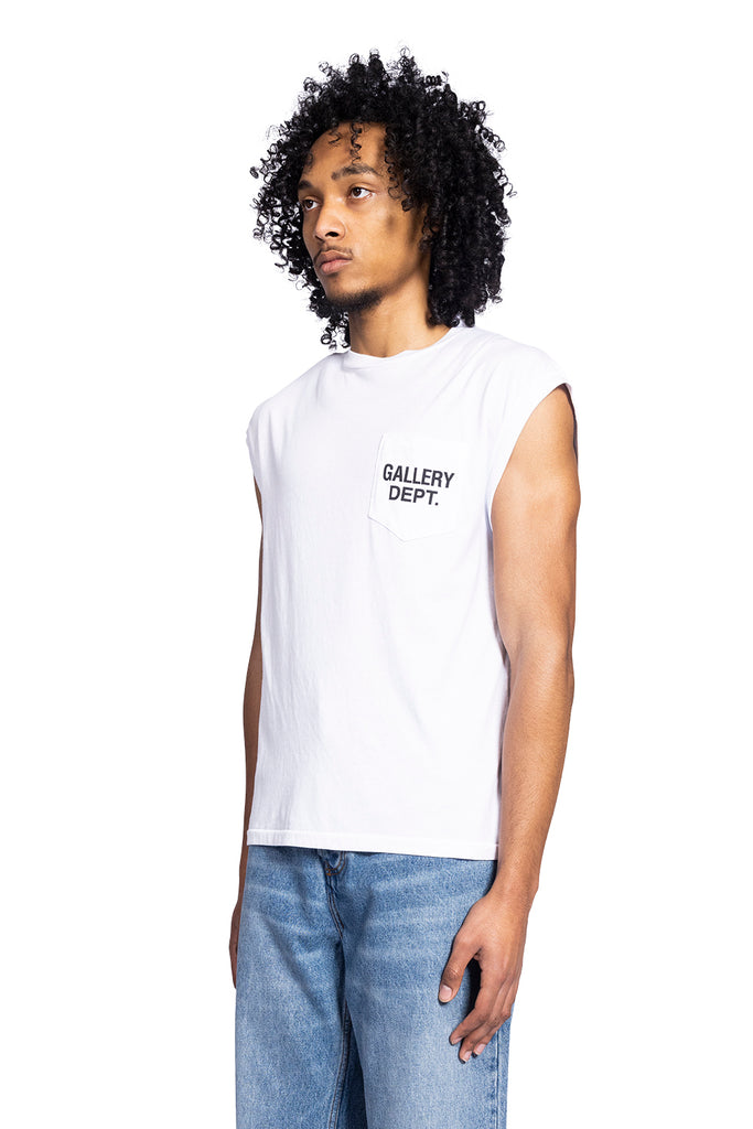 Gallery Dept. AUGI SLEEVELESS TEE WHITE Dark Slate Gray