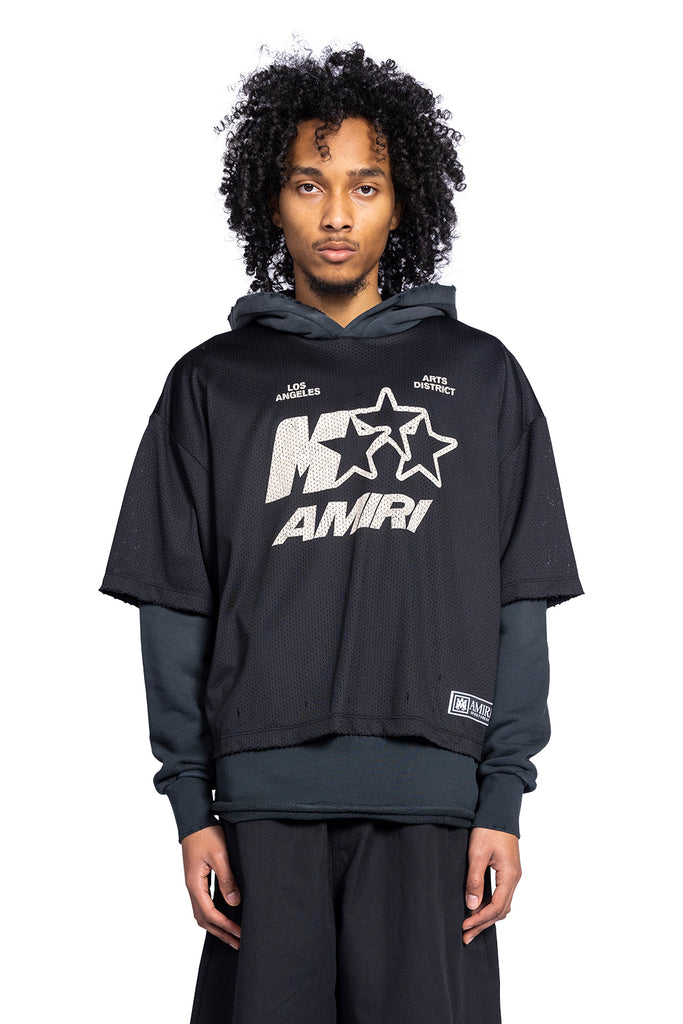 Amiri MA STAR MESH HOODIE BLACK Dark Slate Gray