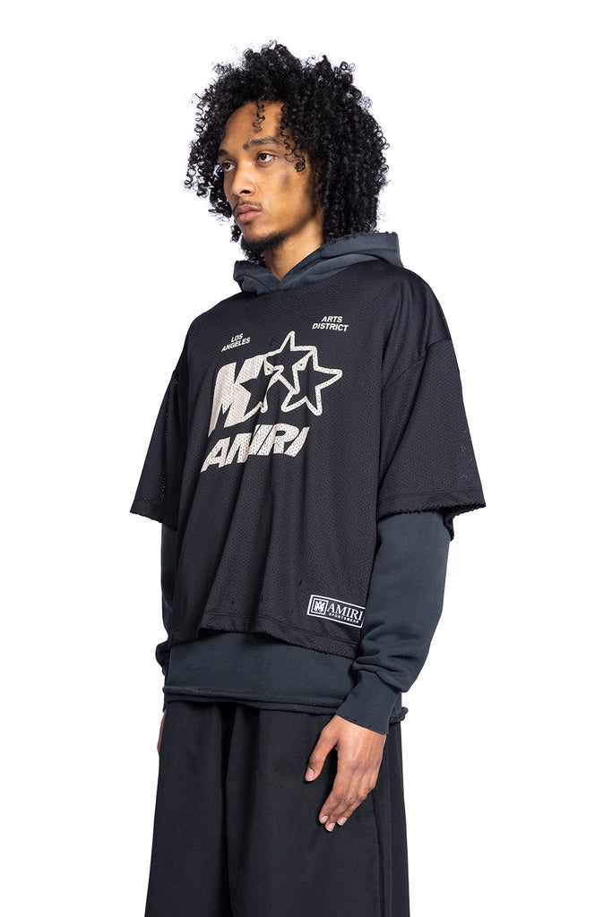 Amiri MA STAR MESH HOODIE BLACK Dark Slate Gray