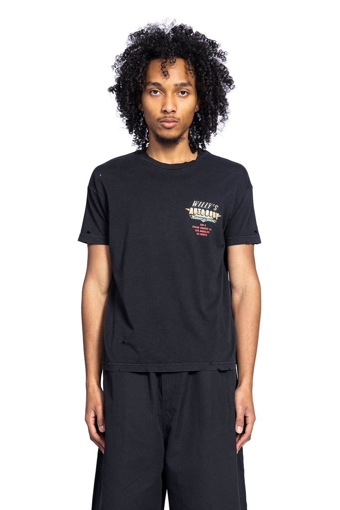 WILLY CHAVARRIA WILLY'S AUTOBODY EASY TEE (DESTROYED) BLACK Dark Slate Gray