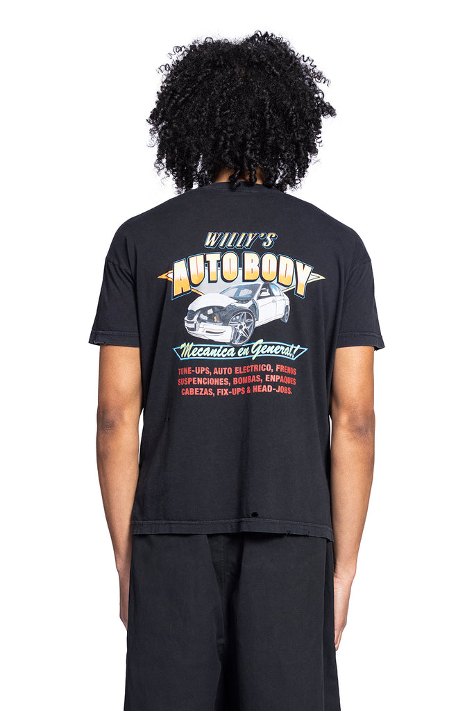 WILLY CHAVARRIA WILLY'S AUTOBODY EASY TEE (DESTROYED) BLACK Dark Slate Gray