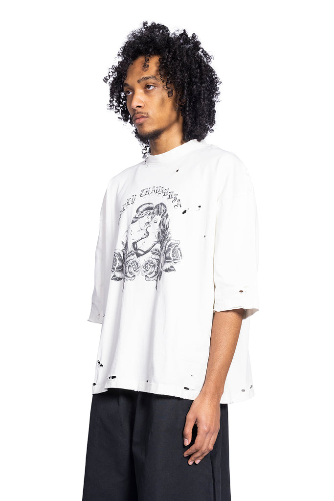 WILLY CHAVARRIA ENAMORADA BUFFALO TEE (DESTROYED) WHITE Antique White