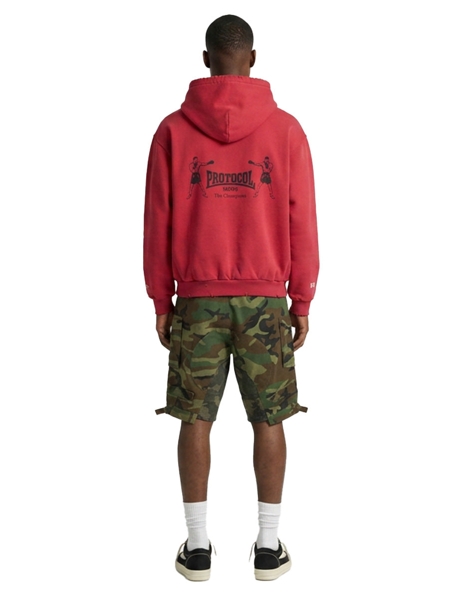 Terry Towel Zip Hoodie Red Protocol Index – ANSH46
